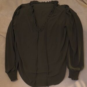 Elegant Olive Green Women's Top